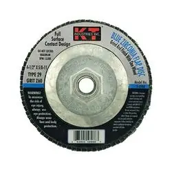 K-T INDUSTRIES 5-6966 Flap Disc, 4-1/2 in Dia, 5/8-11 Arbor, 60 Grit, Zirconium Abrasive