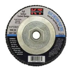 K-T INDUSTRIES 5-6967 Flap Disc, 4-1/2 in Dia, 5/8-11 Arbor, 80 Grit, Zirconium Abrasive