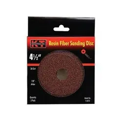 K-T INDUSTRIES 5-6012 Sanding Disc, 4-1/2 in Dia, 36 Grit, Aluminum Oxide Abrasive, Fiber Backing