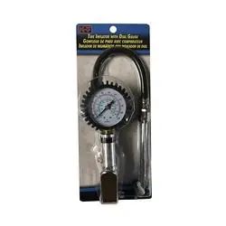 K-T INDUSTRIES 65421 Tire Inflator with Dial Gauge, 10 to 220 psi Pressure, Dial Gauge