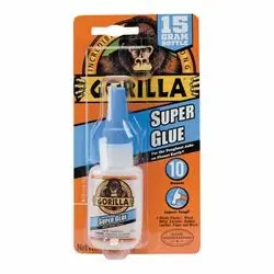Gorilla 7805009 Super Glue, Liquid, Irritating, Straw/White Water, 15 g Package, Bottle