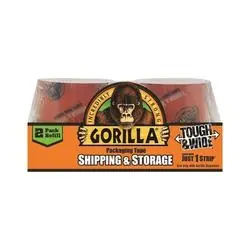 Gorilla 6030402 Packaging Tape, 60 yd L, 2.83 in W, Crystal Clear