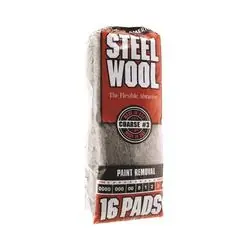 Homax 106606-06 Steel Wool Pad, 3 Grit, Coarse, Gray