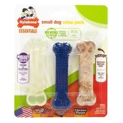 Nylabone NX001VPP Dental Chew Toy, Petite, Bacon Flavor, 3, Pack