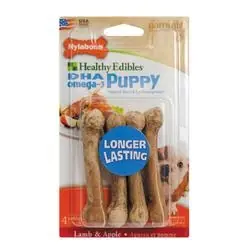 Nylabone Healthy Edibles N501VPP Chew Treat, Petite, Apple, Lamb Flavor, 4, Pack