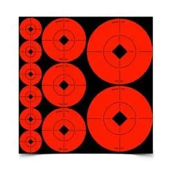 BIRCHWOOD CASEY Target Spots 33928 Target Assortment, Adhesive Paper, Orange, 110