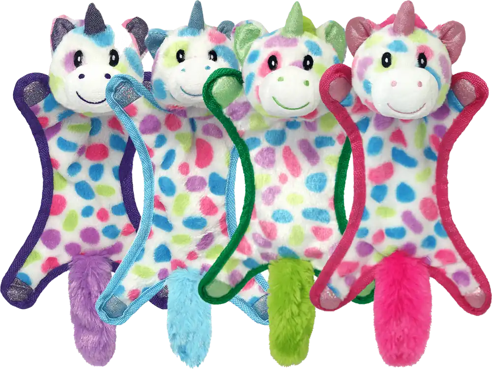 multipet 15 " Ball-Head Unicorn Dog Toy - Assorted Colors