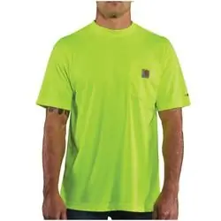 Carhartt 100493-323-4XL-R T-Shirt, 4XL, Polyester, Brite Lime, Carhartt Patch Print/Pattern, Short Sleeve, Relaxed