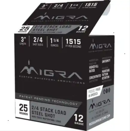Migra Steel Shot Staxd Load 12 Gauge 1.25 oz 3" 4/6 Shotgun Ammunition M-12S4-6