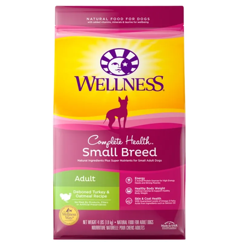 Wellness Complete Health Small Breed Turkey & Oatmeal Dry Dog Food 4lbs