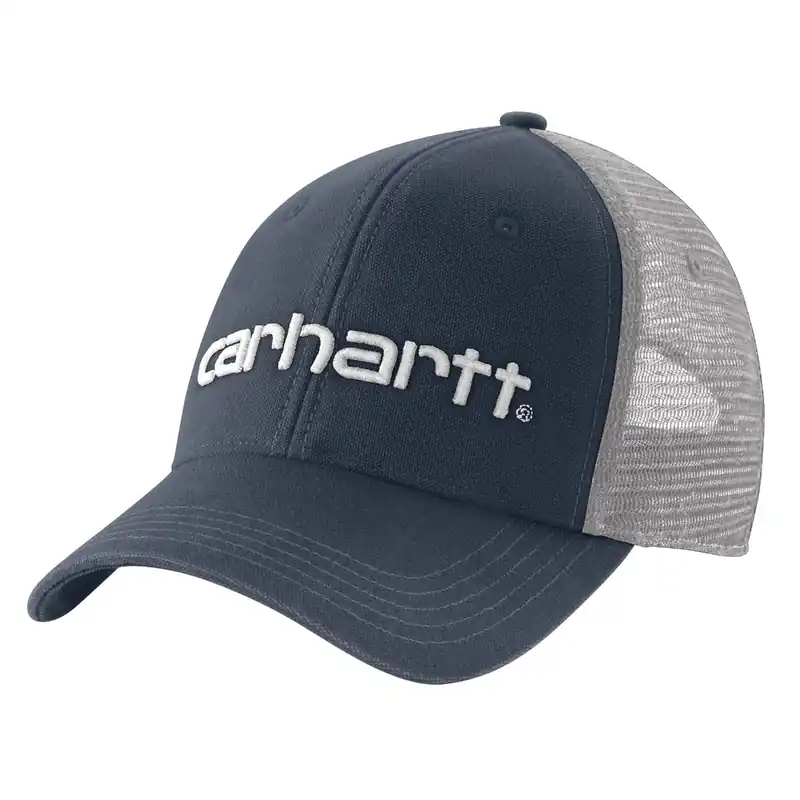 Carhartt 101195 Men‘s Canvas Mesh-Back Logo Graphic Cap OSFA Navy/White