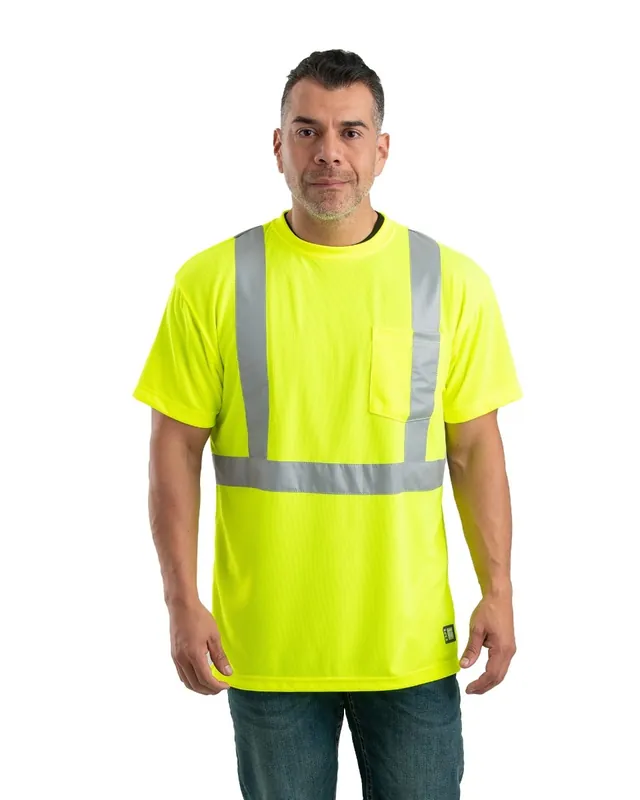 Berne HVK012YW Men‘s Hi Vis Class 2 Performance Short Sleeve T-Shirt Yellow
