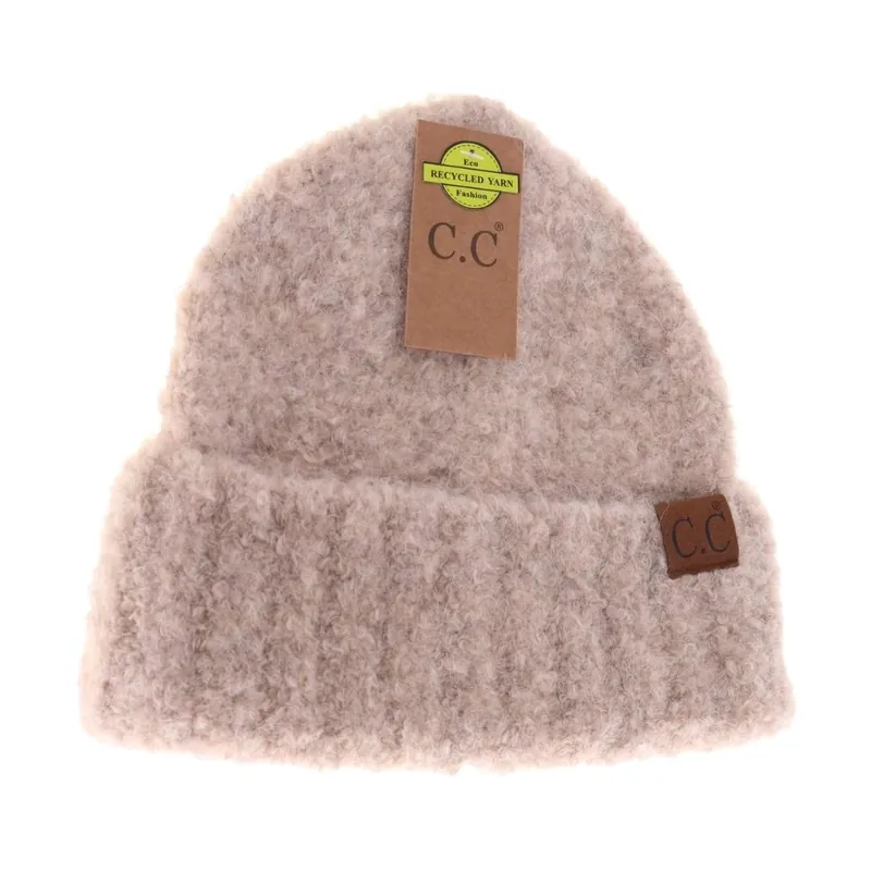 C.C. Beanie Women‘s Mixed Tone Boucle Cuff C.C Beanie HAT4010 Beige