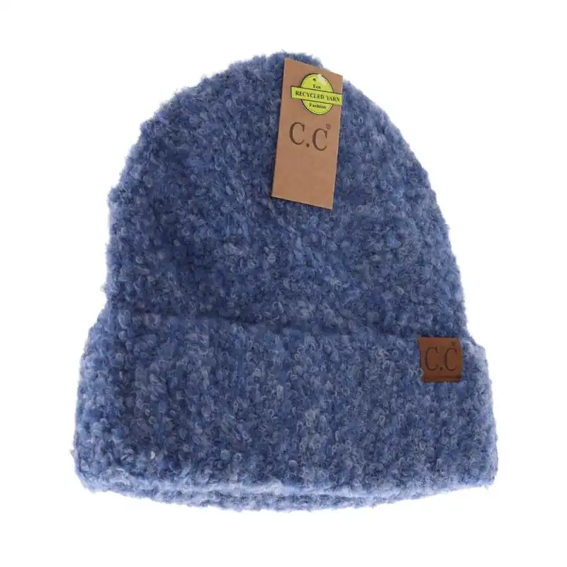 C.C. Beanie Women‘s Mixed Tone Boucle Cuff C.C Beanie HAT4010 Blue