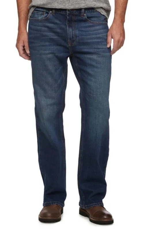 Threadgrit Men‘s Lucas Relaxed Boot Cut Jean Dark Wash