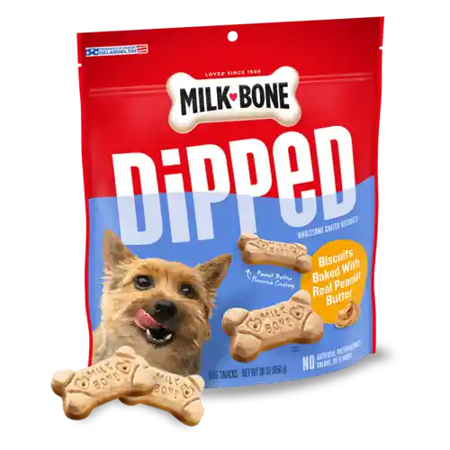 Milk-Bone Dipped Dog Biscuits Baked With Peanut Butter 32oz