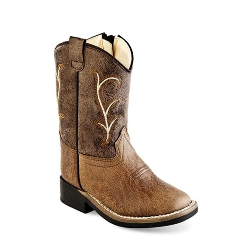 Jama Old West - Child/Toddler - Crackle Brown Cowboy Boots VB1013