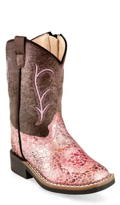 Jama Old West - Toddler - Pink / Brown Cowboy Boots VB1054