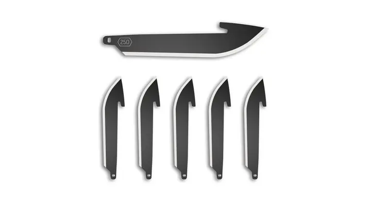 Outdoor Edge 2.5" RazorSafe Pack of 6 Replacement Black Drop Point Blades - RR25K-6C