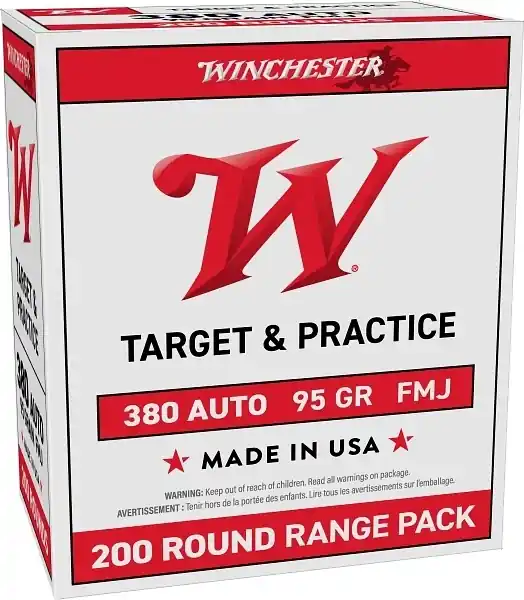 Winchester USA 380 ACP Auto Ammo 95 Grain Full Metal Jacket - USA380W