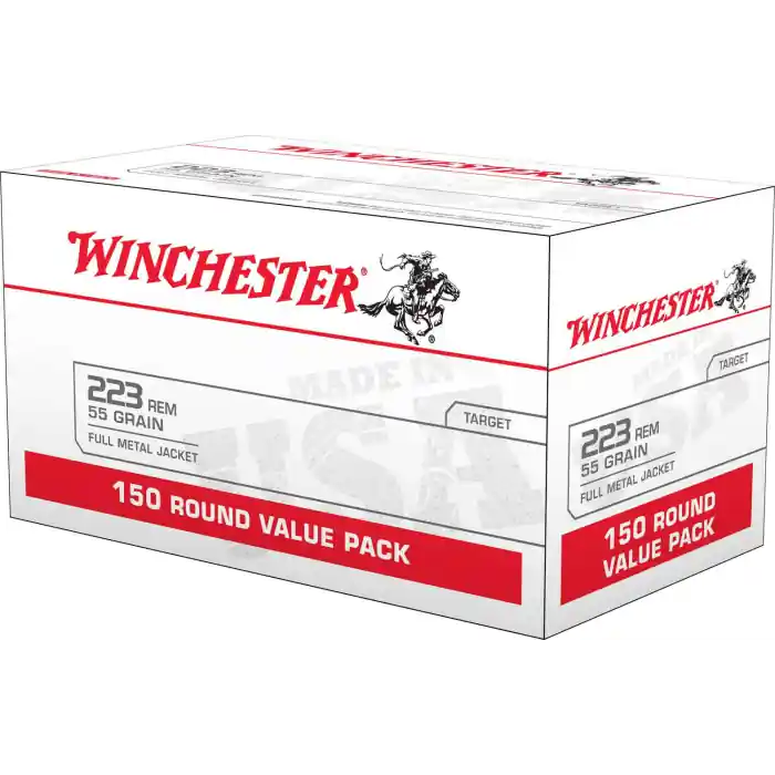 WINCHESTER 223 REM 55 GR FULL METAL JACKET (FMJ) 150CT (W223150)