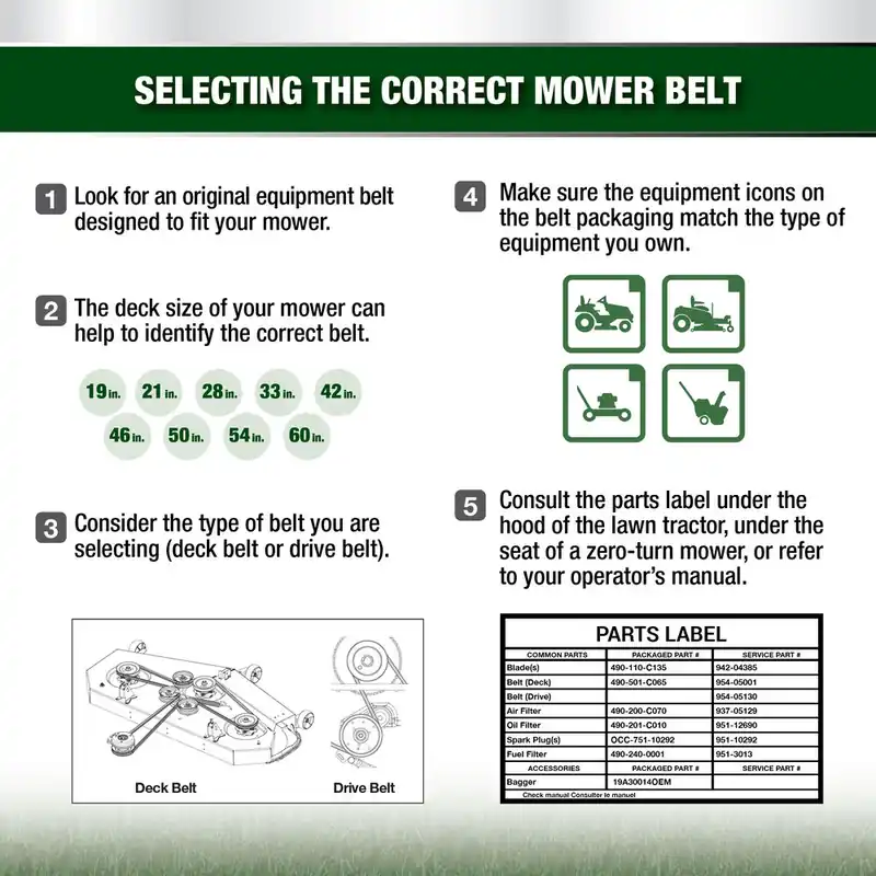 Cub Cadet Riding Mower 50-inch Deck Belt 954-04240