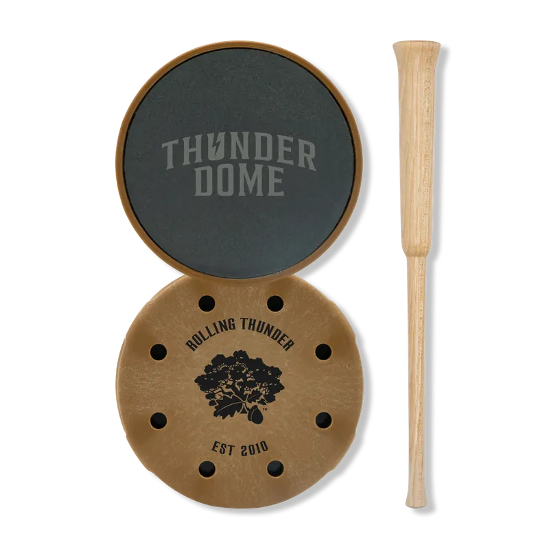 Rolling Thunder Thunderdome Slate Pot Call with Hickory Striker Turkey Call