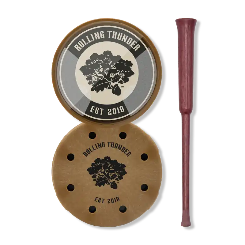 Rolling Thunder Thunderdome Crystal Pot Call with Purpleheart Striker Turkey Call