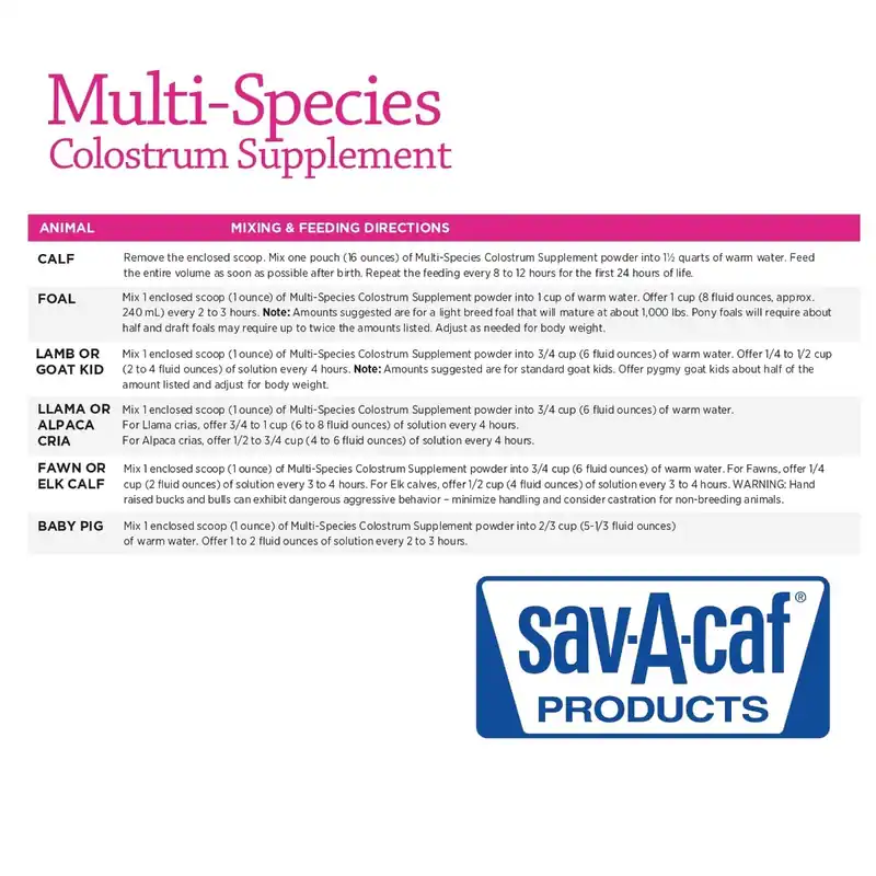 Sav-A-Caf 01-7444-021 Ultra Start Multi Colostrum Supplement 1 lb.