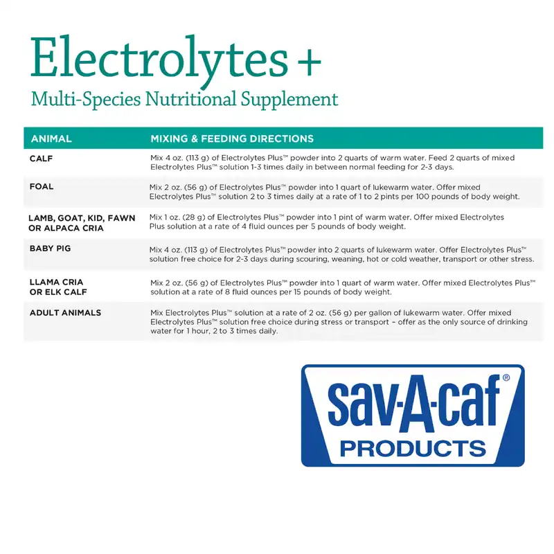 Sav-A-Caf 01-7408-0272 Electrolytes Plus™ Supplement 4oz