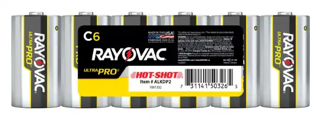 Hot-Shot® Livestock Prod Rayovac® Ultra Pro Alkaline Batteries, Size C, 6 Pack
