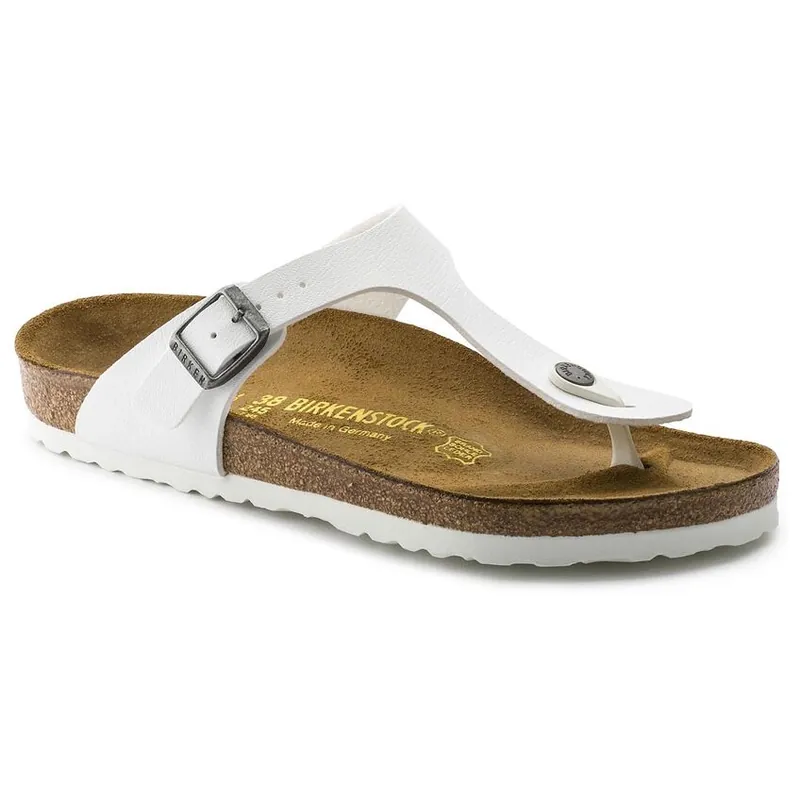 Birkenstock Women‘s Toe-Strap Gizeh Birko-Flor Sandals - White