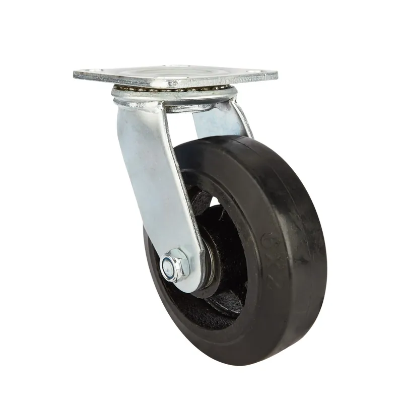 Precision Casters + Wheels™ 6" Swivel Rubber Caster