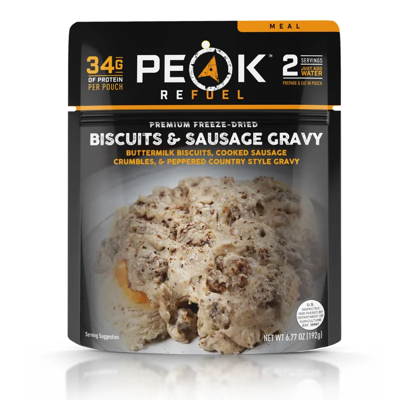 Peak Refuel Biscuits and Gravy Premium Freeze Dried Breakfast Meal