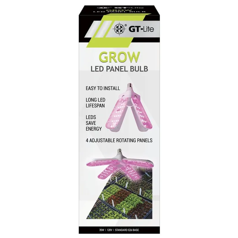 GT-Lite 4-Panel Grow LED Light Bulb GT-BU-G-GL