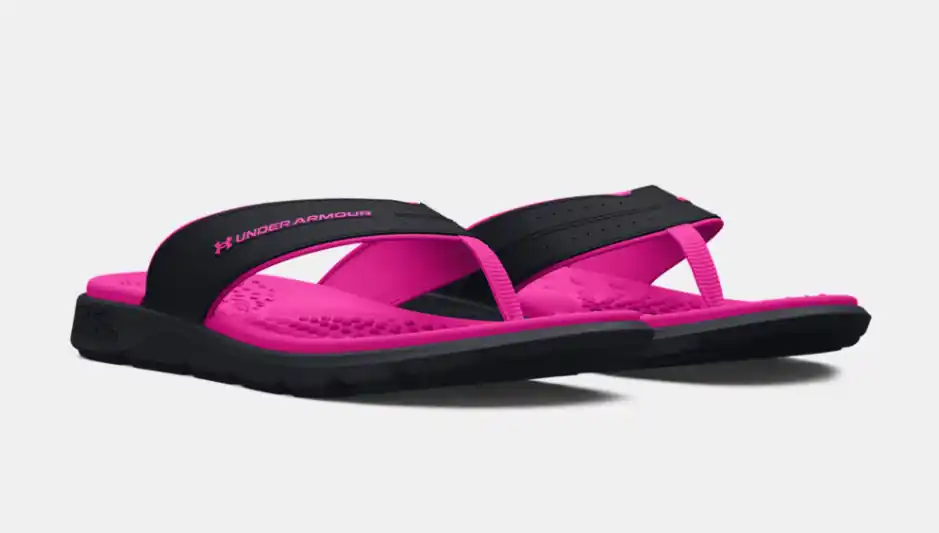 Under Armour Girls‘ UA Ignite Pro Marbella Slides Black/Rebel Pink