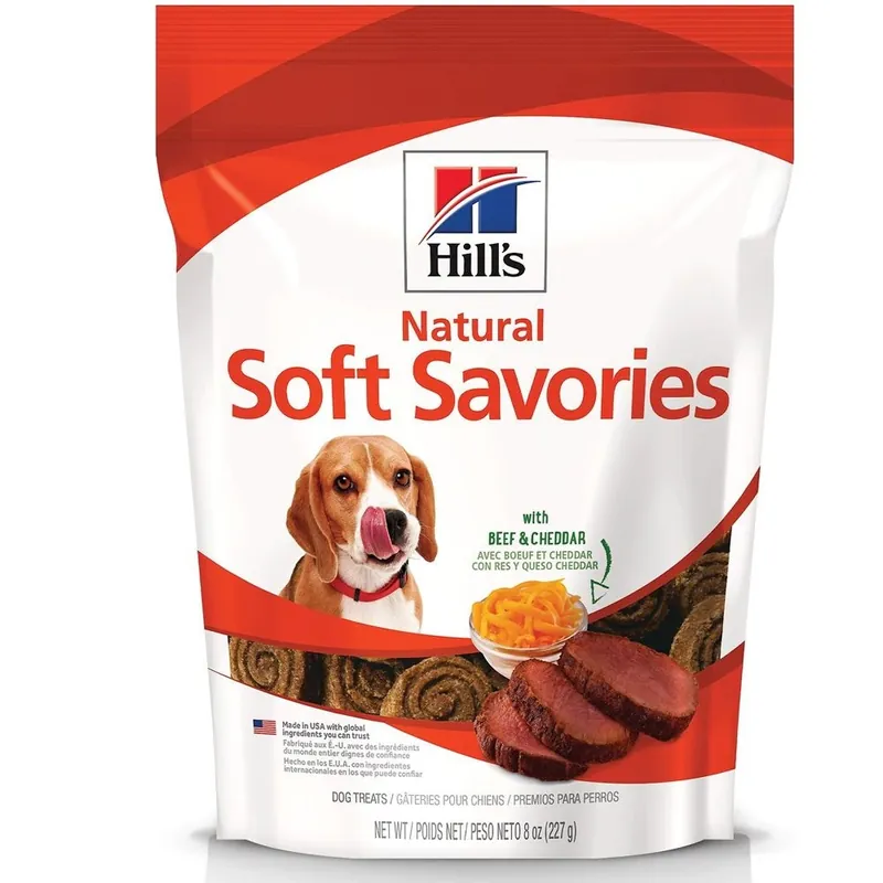 Hill‘s Science Diet Soft Savories with Beef & Cheddar Dog Treats, 8-oz. Bag