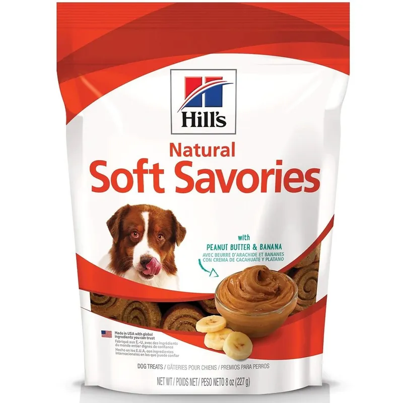 Hill‘s Science Diet Soft Savories with Peanut Butter & Banana Dog Treats, 8-oz. Bag