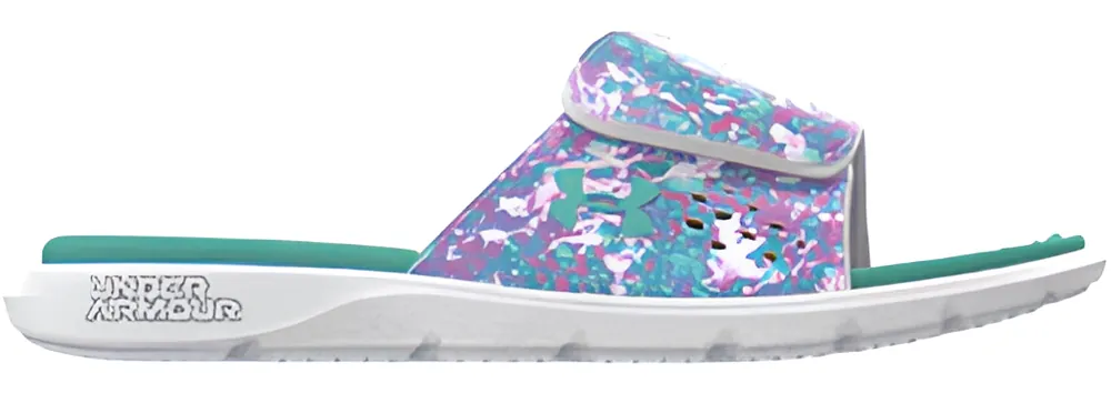 Under Armour Girls‘ UA Ignite Pro Slides Grey/Turquoise