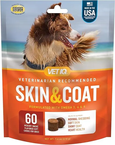 VetIQ Skin and Coat Supplement for Dogs - 60 ct