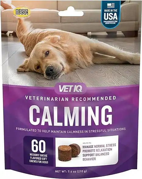 VetIQ Calming Support Supplement for Dogs, Calming Chews, 60 ct
