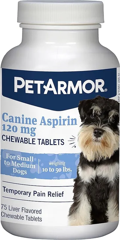 PetArmor Aspirin for Small Dogs (10lbs - 50lbs) 75 Liver Flavored Tablets
