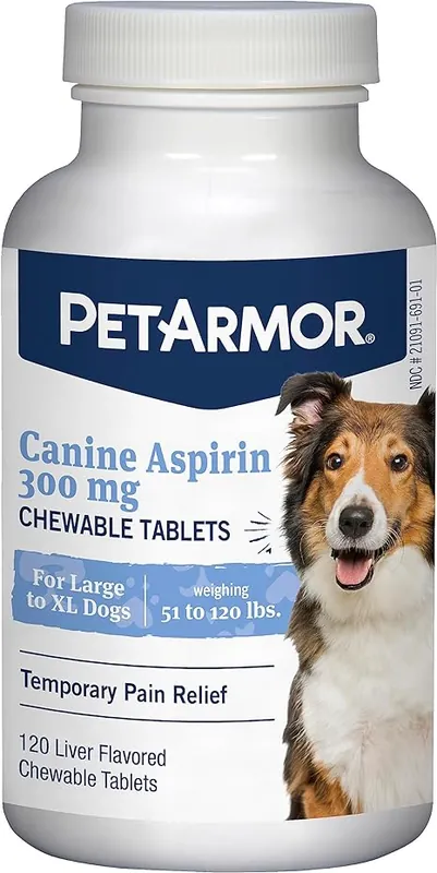 PetArmor Aspirin for Medium/Large Dogs (50lbs+) 120 Liver Flavored Tablets