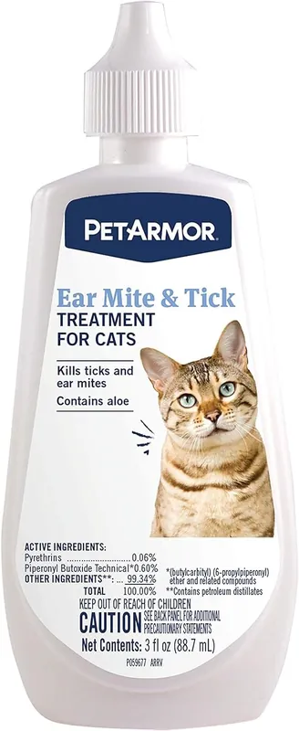 PetArmor Ear Mite Treatment for Cats, 3oz