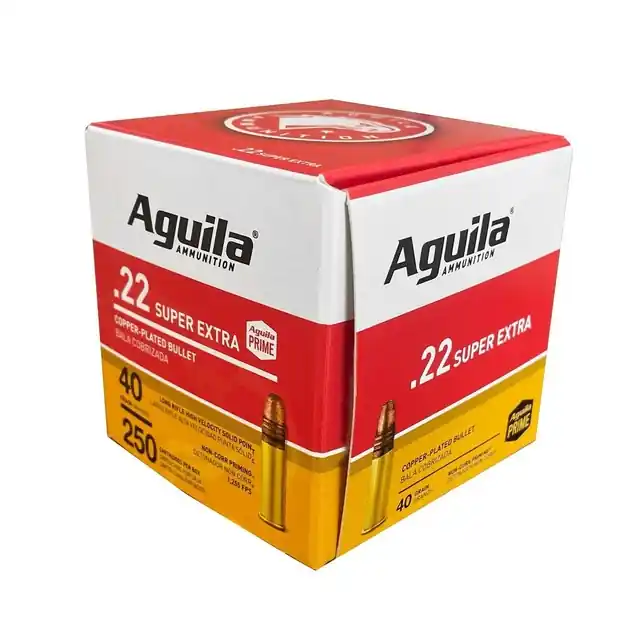 Aguila 22 Long Rifle 40gr Copper-Plated Solid Point Rimfire Ammo - 250 Rounds
