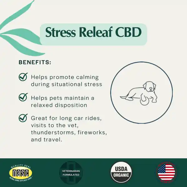 Pet Releaf Stress Releaf CBD Edibites For Dogs – Travel Size, Peanut Butter