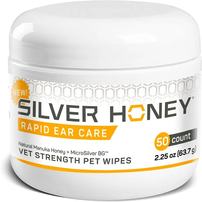 Silver Honey Rapid Ear Care for Dogs & Cats - 50 count