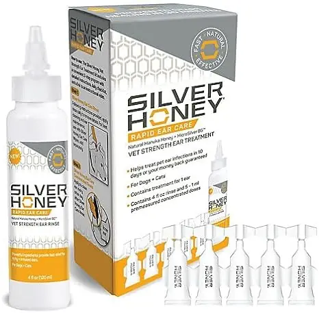 Silver Honey Rapid Ear Care Vet Strength Ear Treatment for Dogs & Cats - 1 Ear