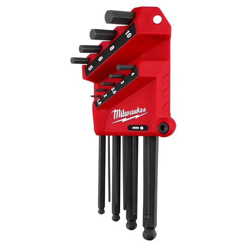 Milwaukee 9 Key Ball End L-Key Set Metric 48-22-2186
