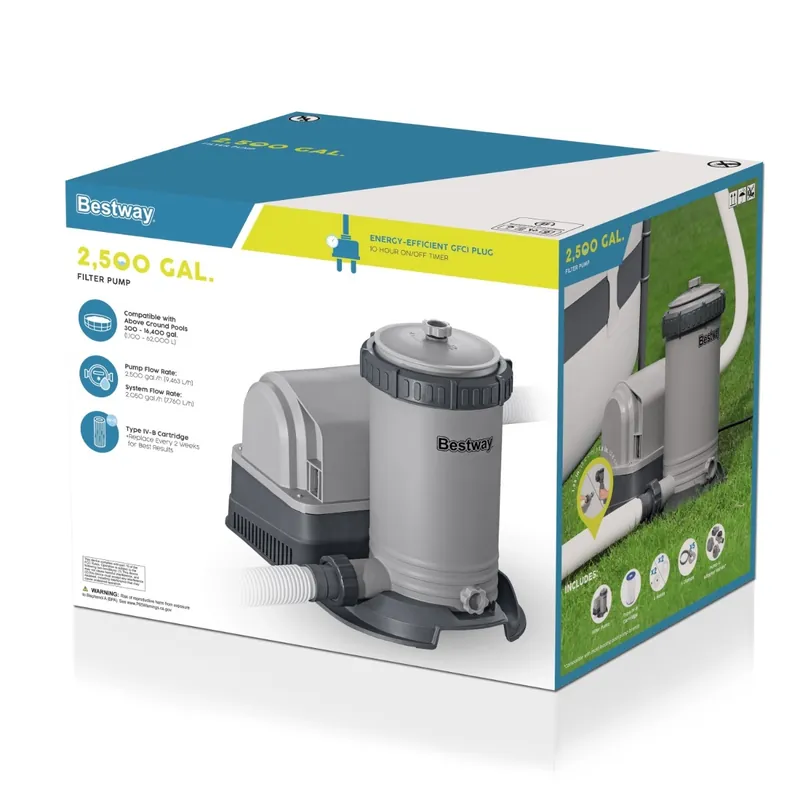 Bestway 2,500 gal. Above Ground Pool Filter Pump 58392E
